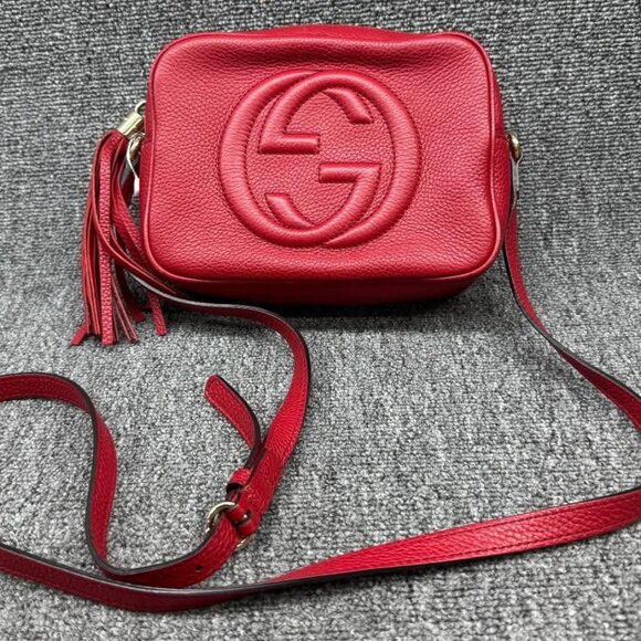 GUCCI Soho red Leather Shoulder Bag 585-083125 - Picture 2 of 14